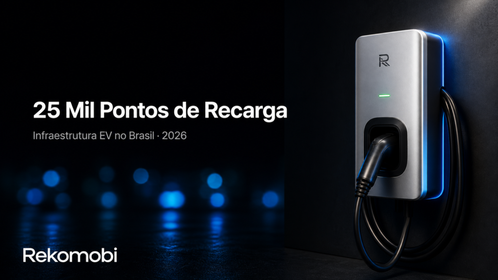 pontos de recarga elétrica no Brasil 2026 — wallbox instalado em garagem de condomínio com LED azul