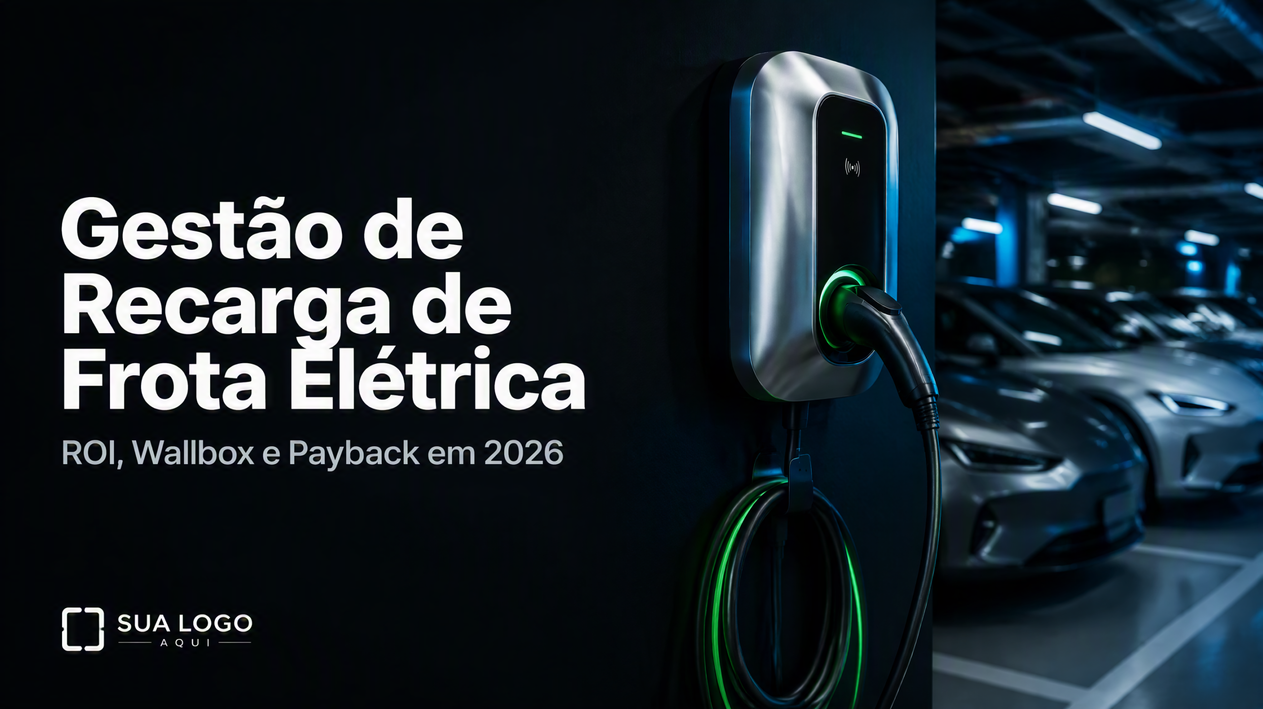 Wallbox corporativo instalado em garagem empresarial — gestão de recarga de frota elétrica
